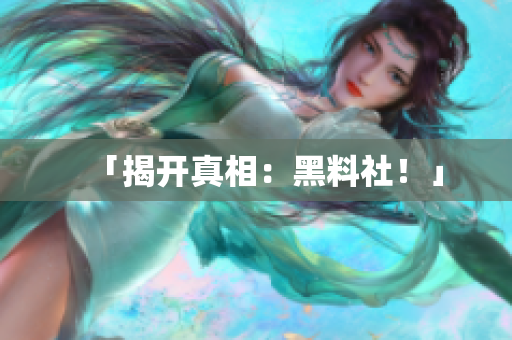 「揭开真相：黑料社！」