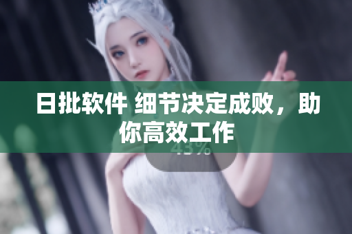 日批软件 细节决定成败，助你高效工作