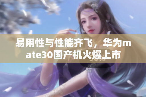 易用性与性能齐飞，华为mate30国产机火爆上市