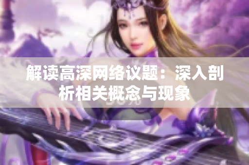 解读高深网络议题：深入剖析相关概念与现象