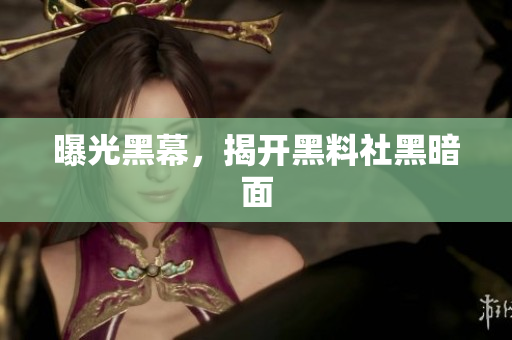 曝光黑幕，揭开黑料社黑暗面