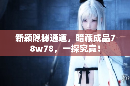 新颖隐秘通道，暗藏成品78w78，一探究竟！