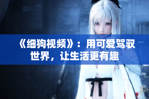 《细狗视频》：用可爱驾驭世界，让生活更有趣