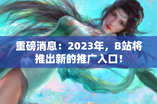 重磅消息：2023年，B站将推出新的推广入口！