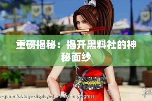 重磅揭秘：揭开黑料社的神秘面纱