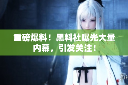 重磅爆料！黑料社曝光大量内幕，引发关注！